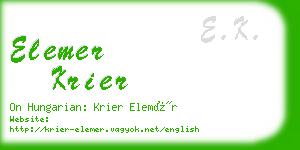elemer krier business card